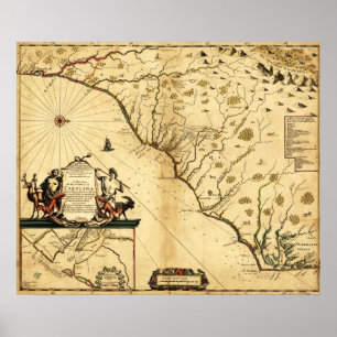 Carolinas met het noorden naar de RightPanoramic M Poster