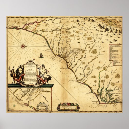 Carolinas met het noorden naar de RightPanoramic M Poster (Voorkant)