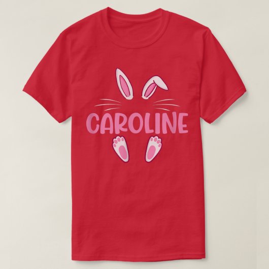 CAROLINE Easter Bunny Funny Novelty Womens Custom T-shirt (Design voorkant)
