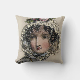 Caroline, geïnspireerd door Jane Austen, zwart, ro Kussen