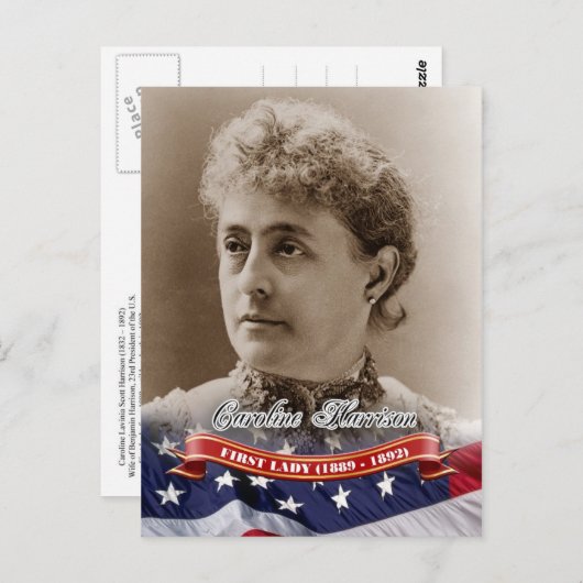Caroline Harrison, First Lady of the U.S. Briefkaart (Voorkant / Achterkant)