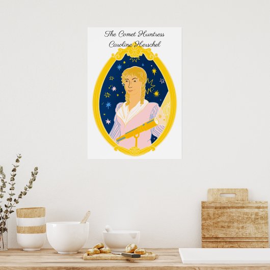 Caroline Herschel Het Comet Huntress Poster (Keuken)
