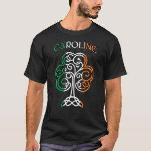 CAROLINE Ierse Naam Shamrock Ierland Vlag Familie T-shirt