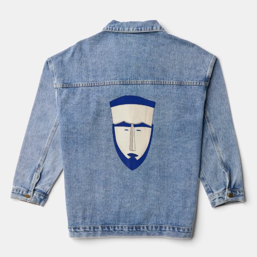 Caroline Islands Carolines Tribal Face Mask Denim Jacket (Achterkant)