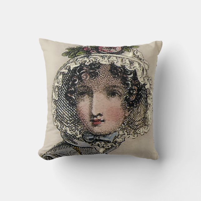 Caroline, Jane Austen inspireerde zwart, romantisc Kussen (Voorkant)