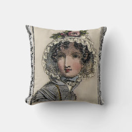 Caroline, Jane Austen inspireerde zwart, romantisc Kussen