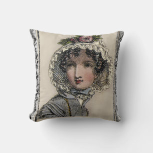 Caroline, Jane Austen inspireerde zwart, romantisc Kussen