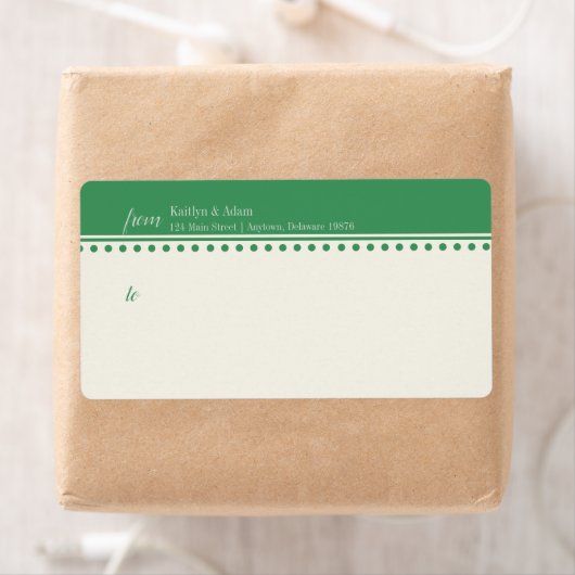 Caroline Mailing Label, groen Etiket (Insitu)