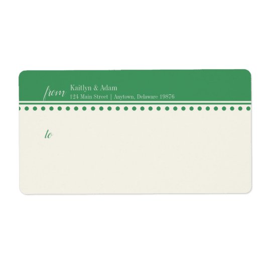 Caroline Mailing Label, groen Etiket (Voorkant)