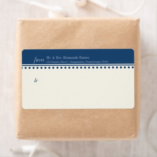 Caroline Mailing Label, Navy Blue Etiket (Insitu)