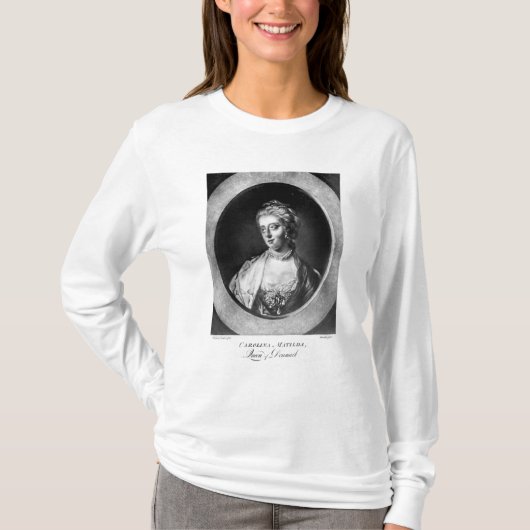 Caroline Matilda, koningin Denemarken en Noorwegen T-shirt (Voorkant)