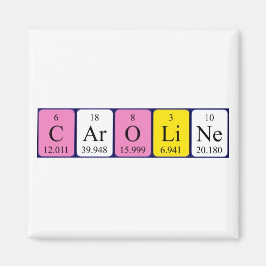 Caroline periodieke tabel naam magneet (Voorkant)