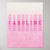 Caroline Pink Custom Herhalingsnaam Poster (Voorkant)