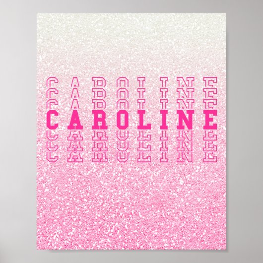 Caroline Pink Custom Herhalingsnaam Poster (Voorkant)