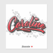 Caroline red Heart Graffiti Aufkleber Sticker (Vel)