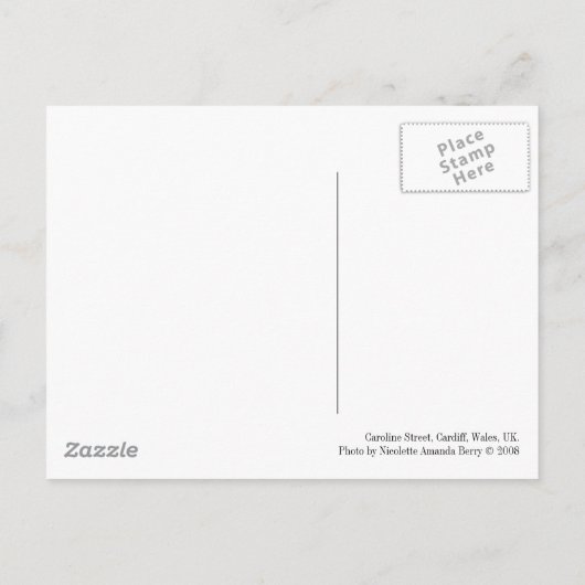 Caroline Street, Cardiff. Briefkaart (Achterkant)