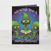 Caroling Aliens-kerstKaart Kaart (Voorkant)