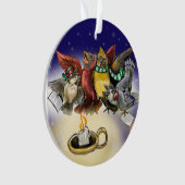 Caroling Birds Kerstmis Ornament (voorkant)