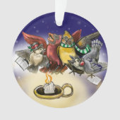 Caroling Birds Kerstmis Ornament (voorkant)