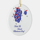 Caroling Blueberries Keramisch Ornament (Rechts)