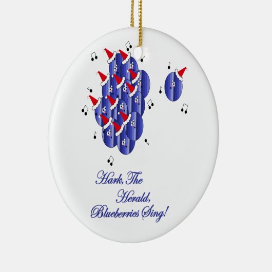 Caroling Blueberries Keramisch Ornament (Rechts)