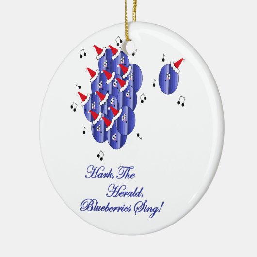 Caroling Blueberries Keramisch Ornament (Links)