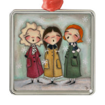 Caroling, Caroling - Premium Square Ornament