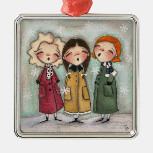 Caroling, Caroling - Premium Square Ornament (Voorkant)