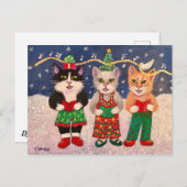 Caroling Cats Briefkaart (Voorkant / Achterkant)