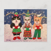 Caroling Cats Briefkaart (Voorkant)