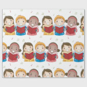 Caroling Children Cadeaupapier (Vlak)