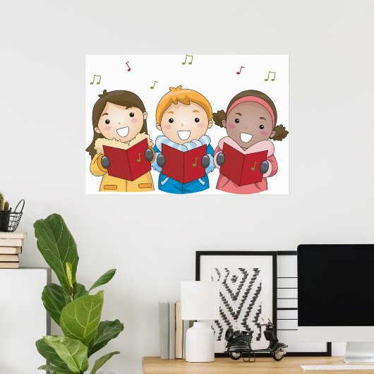 Caroling Children Poster (Thuiskantoor)