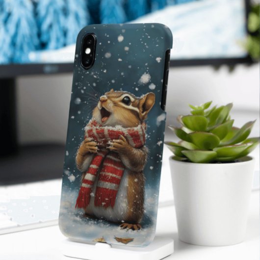 Caroling Chipmunk met sjaal iPhone / iPad case