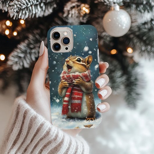 Caroling Chipmunk met sjaal iPhone / iPad case