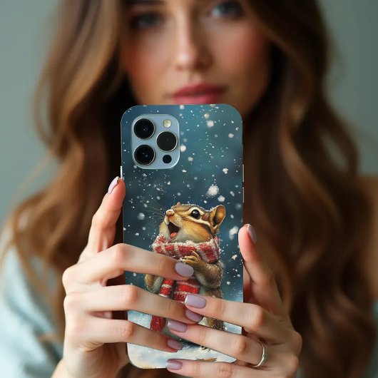 Caroling Chipmunk met sjaal iPhone / iPad case