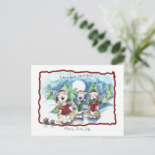 Caroling Christmas Cats Feestdagenkaart (Staand voorkant)