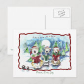 Caroling Christmas Cats Feestdagenkaart (Voorkant / Achterkant)