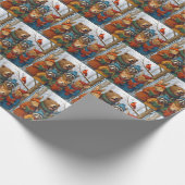 Caroling Christmas Forest Animals Cadeaupapier (Hoek)