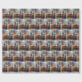 Caroling Christmas Mice In Snow Cadeaupapier (Vlak)