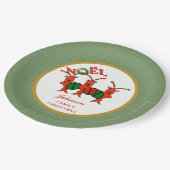 Caroling Crawfish Lobsters Noel Papieren Bordje (Gekanteld)