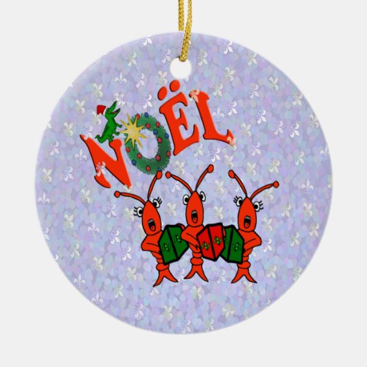 Caroling Crawfish met Alligator Ornament (Voorkant)