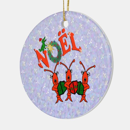 Caroling Crawfish met Alligator Ornament (Links)