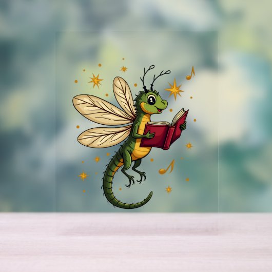 Caroling Dragonfly Acryl Bord (Neutraal)