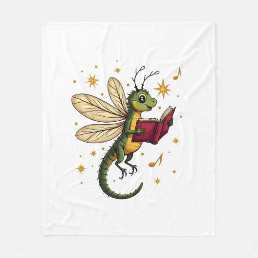 Caroling Dragonfly Fleece Deken (Voorkant)