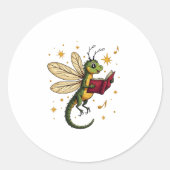 Caroling Dragonfly Ronde Sticker (Voorkant)