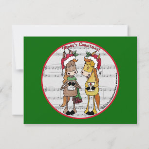Caroling Horses- 'Mare'y Christmas Kaart