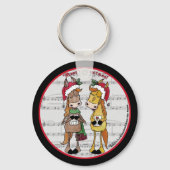 Caroling Horses- 'Mare'y Christmas Sleutelhanger (Voorkant)