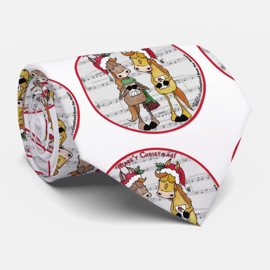 Caroling Horses- 'Mare'y Christmas Stropdas (Opgerold)