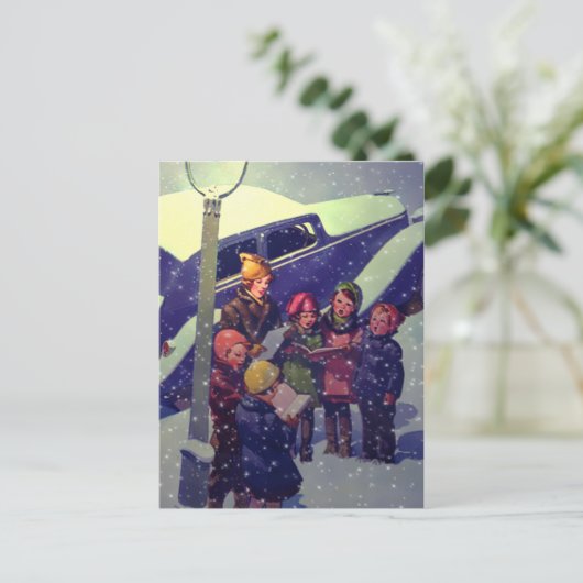 Caroling in the Snow, 1935 Briefkaart (Staand voorkant)