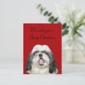 Caroling Kerstsjh Tzu Feestdagenkaart (Staand voorkant)